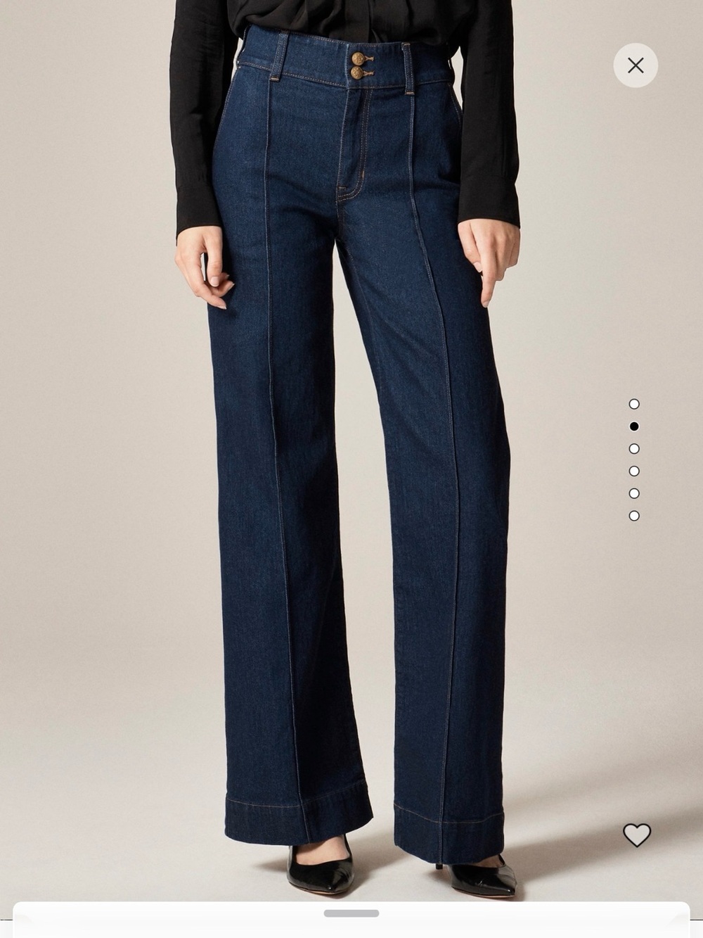 J. Crew Wide-Leg Jeans in Dark Blue Denim